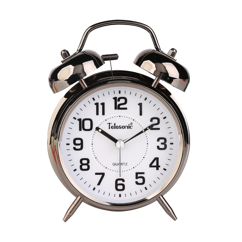 Telesonic Alarm Clock, Creative Design for Students And Children, Loud Bell Sound, Bedroom Bedside Simple Night Light, Sweep Second Movement, Traditional Timepiece, Gift Item