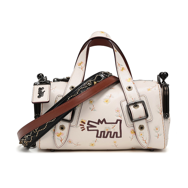 coach 蔻驰 奢侈品 女士白垩色印花图案皮质手提单肩斜挎包 29098 bpc