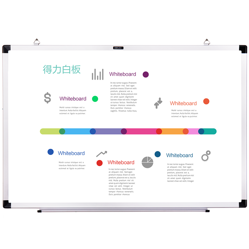 Deli 45*30cm Small Whiteboard, Fiber Core with Metal Frame, Small Blackboard for Home, Children's Office, Meetings, Teaching, Wall-Mounted, Magnetic Board for Doodling, Recording, Handheld