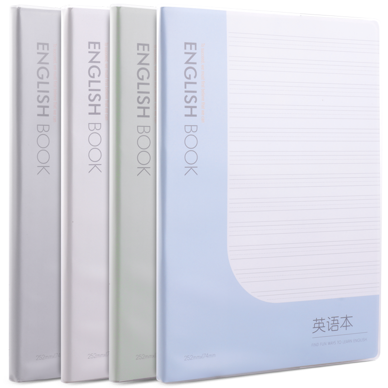 Deli 4 Sets of 16K 96-Sheet English Notebooks for Middle School, High School And College Students, Soft Cover Notebook Set, Journal, Diary, Notepad Stationery T1696
