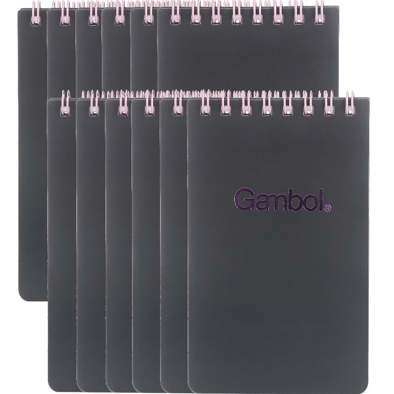 KOKUYO Double Spiral PP Cover A7 Notebook Gambol Watanabe Hard Cover, 7mm Ruled, 14 Lines, 50 Sheets/book, 12 Books Random Color, WCN-DSA750
