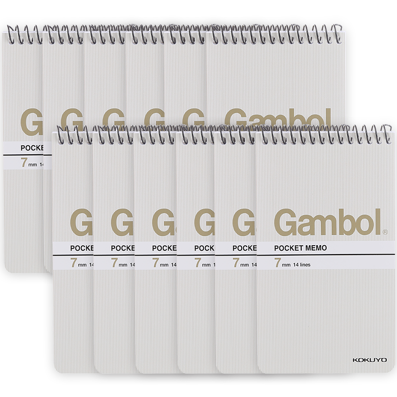 KOKUYO Spiral A7 Notebook Gambol Watanabe Student Journal Soft Copy Book, 7mm Ruled 14 Lines, 50 Sheets/book, 12 Books Random Colors, WCN-SA7506