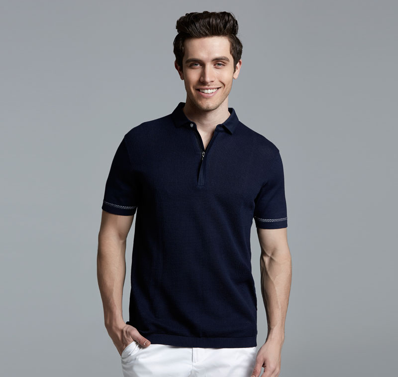 尼诺里拉ninoriva包邮纯色纯棉百搭商务休闲男装t恤 深