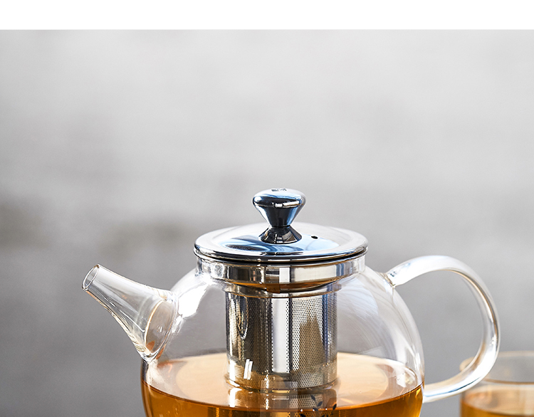 佳佰 耐热玻璃茶壶泡茶壶 防爆不锈钢过滤家用花茶壶 加厚可明火加热煮茶壶小号 350ml-京东