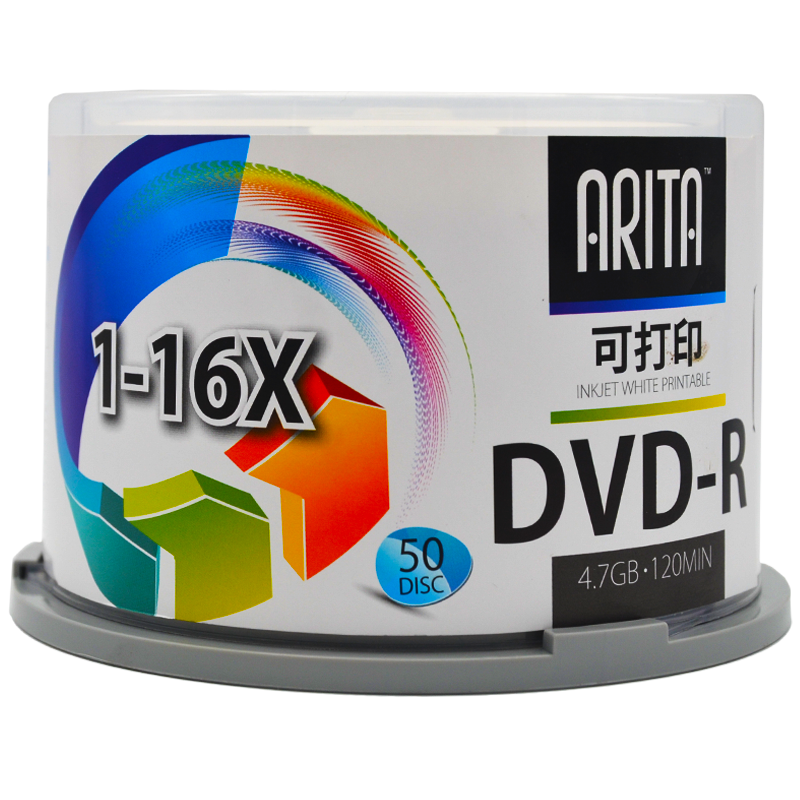 RITEk (arita) E-Age Printable DVD-R, 16x Speed, 4.7GB Blank Discs/diskettes/recordable Discs, 50 Pieces in A Barrel