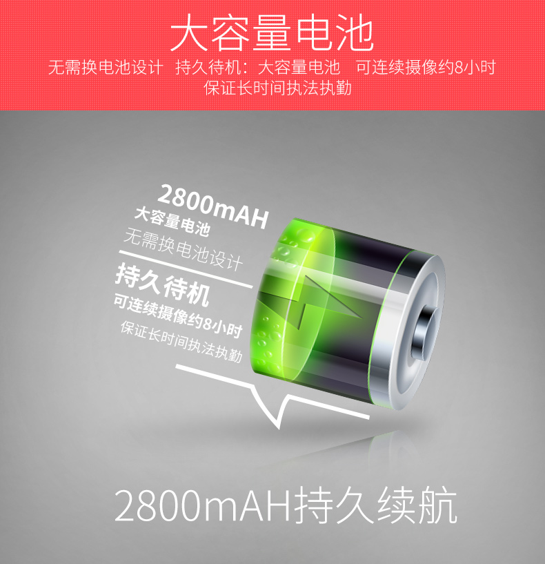 执法专家 V2 高清红外夜视记录仪 官方标配16G-京东