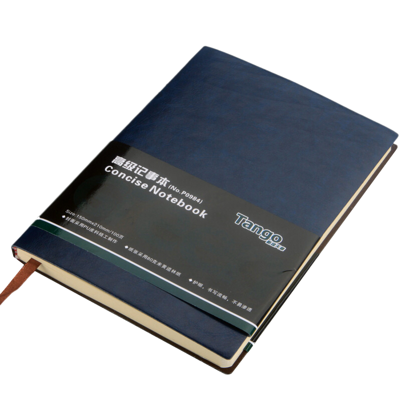 TANGO High-Quality 25K Business Leather Notebook Classic Office Diary Meeting Record Book Soft Cover 100 Pages Customizable