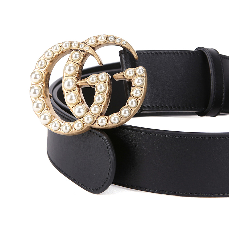 gucci 古驰 gucci腰带 黑色牛皮双g女士腰带 453260 dlx1t 9094 80