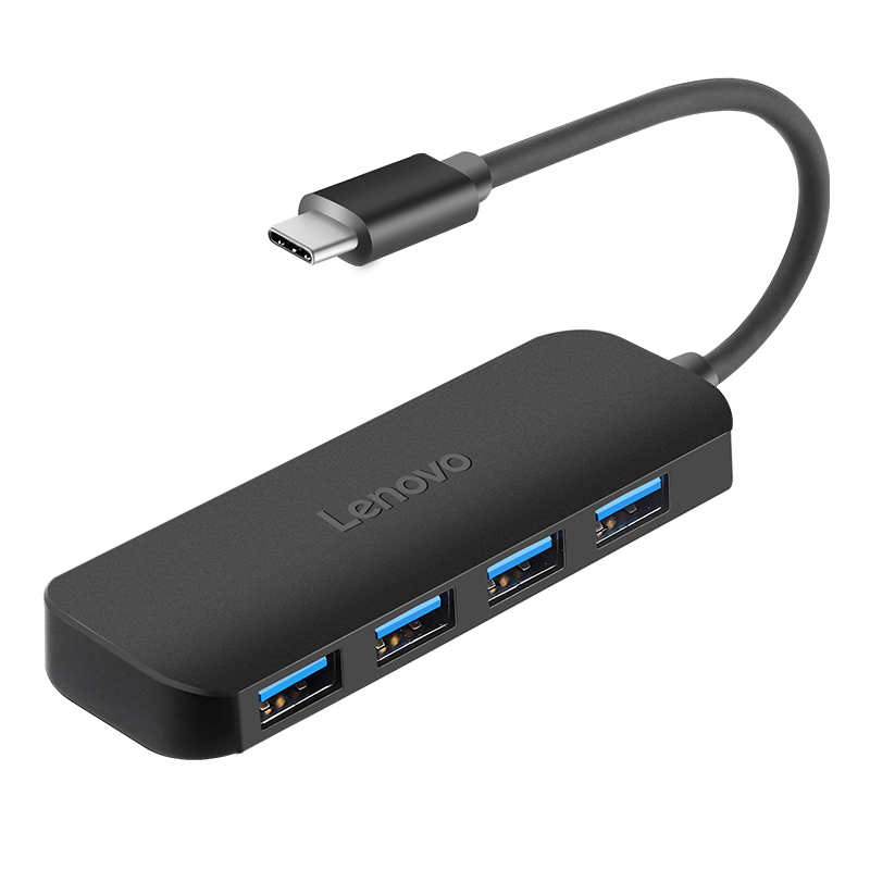 Lenovo Type-C Expansion Dock, USB 3.0 High-Speed Adapter, Four-In USB Hub Converter Head, Compatible with Laptops, Huawei Xiaoxi