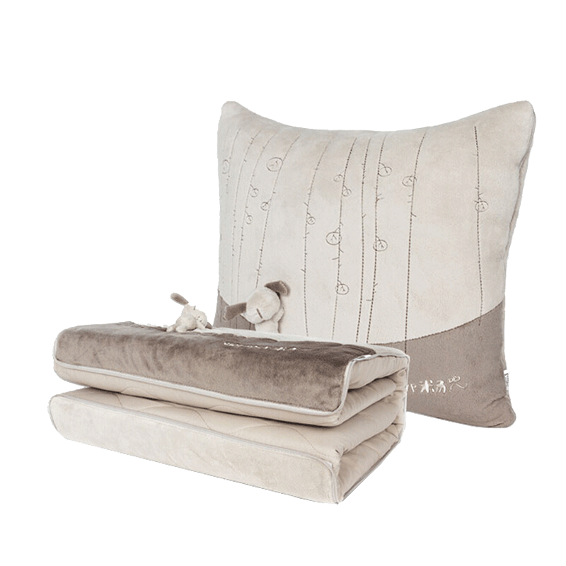 ICAROOM Car Pillow Blanket, Cartoon Pillow And Blanket Dual-Use for Office And Car Use, Lumbar Support for Nap, Air Conditioning Quilt T-113D