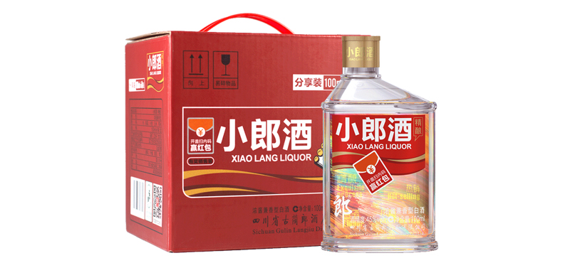 郎酒 小郎酒 炫彩小瓶 45度 100ml*6 整箱装 兼香型白酒