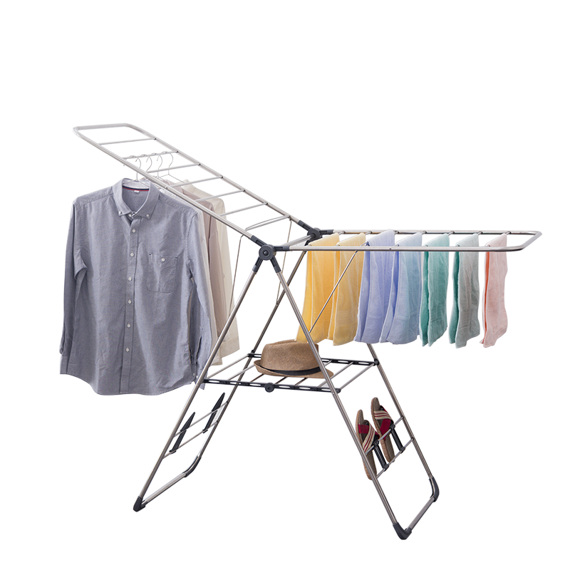 Ourunzhe Foldable Clothes Drying Rack, Floor-Standing Indoor Hanger for Balcony, Clothes And Quilts, Extra Large 163cm