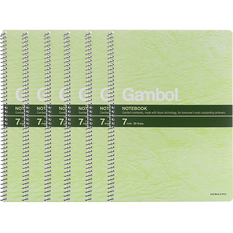 KOKUYO Spiral B5 Notebook Gambol Watanabe Student Journal Soft Copy Book, 7mm Ruled with 30 Lines, 50 Sheets Per Book, 6 Books Random Colors, WCN-S6507