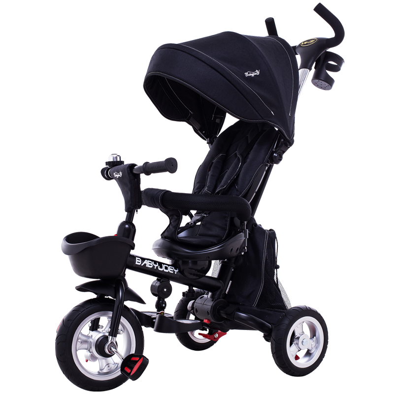BABYJOEY British Children's Tricycle Push Bike Pedal Bike for Ages 1-5, Sit And Lie Bicycle TT56S Magnetic Black Baby Gift