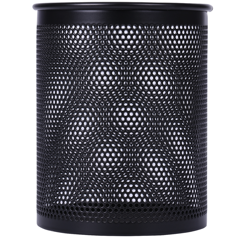 Deli Dense Metal Mesh Round Pen Holder Creative Desktop Storage Box Office Study Supplies Black 909