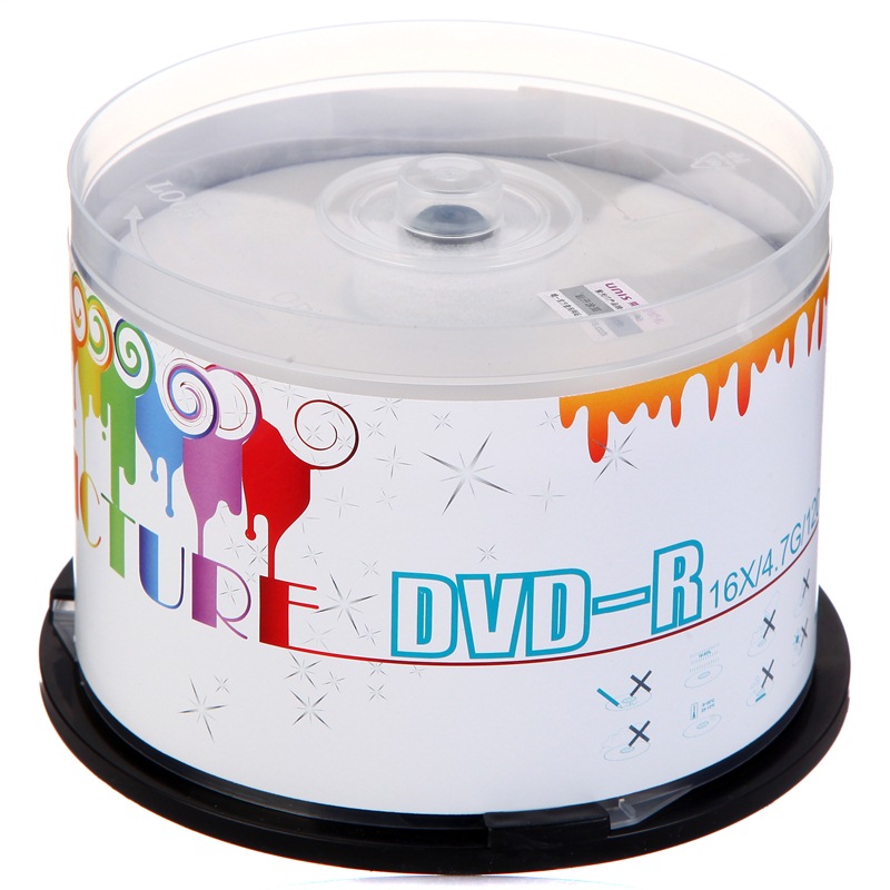 DVD-R UNIS Printable Discs, цветные, 16x скорость, 4.7GB, 50 шт. в упаковке