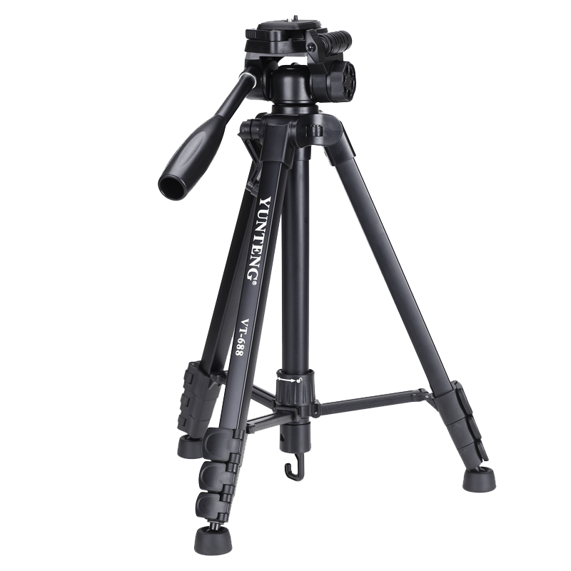 YUNTENG 688 Premium Portable Tripod with 3D Hydraulic Head for Projectors, Digital Cameras, DSLRs, Camcorders, Travel Vlog, Mobile Live Streaming Aluminum Alloy Stand