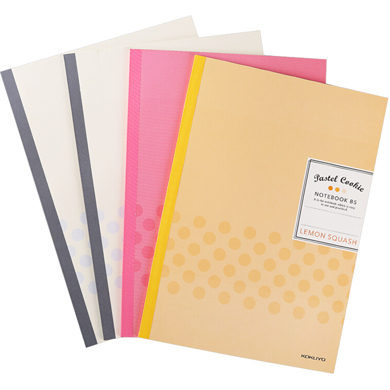 KOKUYO B5 Notebook, Pastel Cookie Style, Wirebound, Soft Cover, 8mm Ruled with 27 Lines, 40 Sheets Per Book, 4 Books Random Colors, WSG-NBCB540