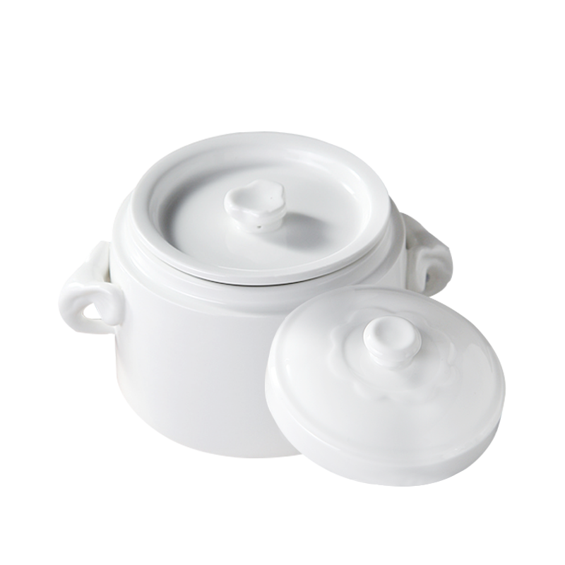 Remec Jin Yurui Meichun White Elephant Double-Lid Stew Pot, 1 Piece, 550ML Stew Pot, Bird's Nest Soup Bowl
