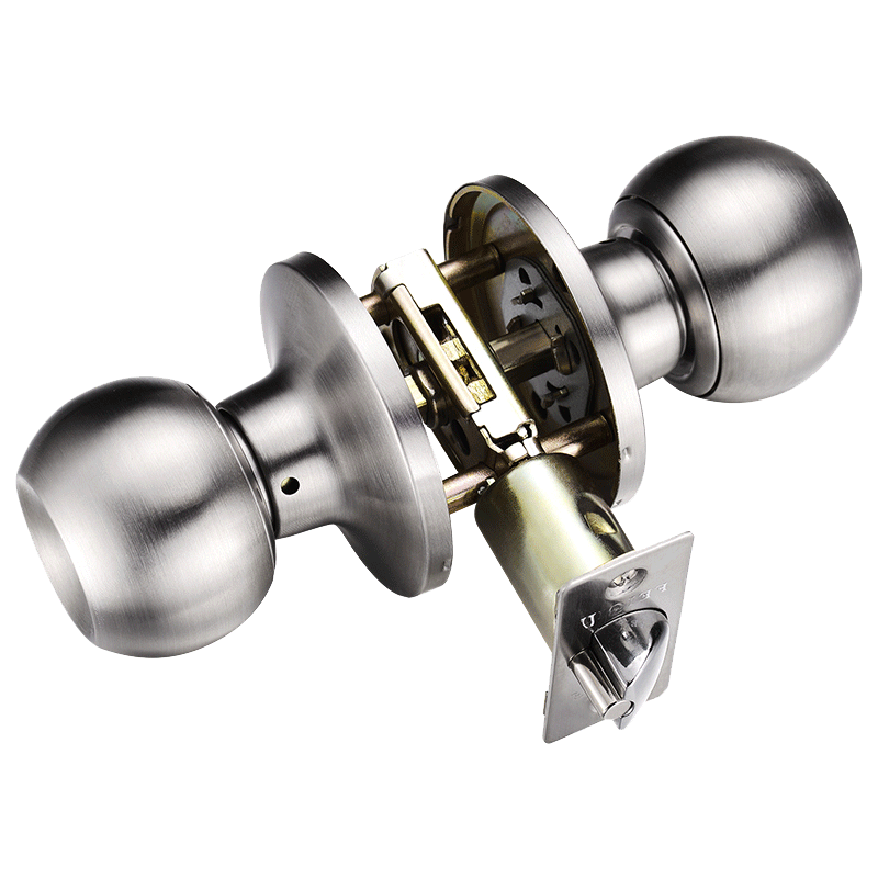 Fly.Globe Three-Rod Spherical Door Lock, 304 Stainless Steel Bathroom Door Lock, FQ-607SS