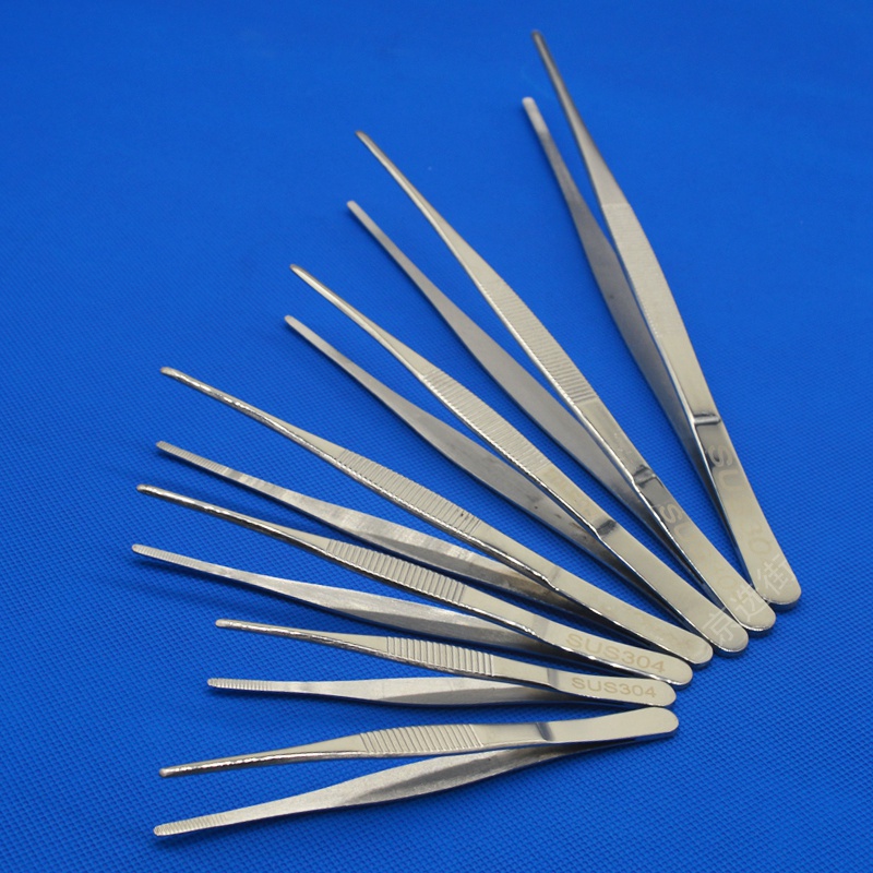 桂龙医用不锈钢工具镊子圆头有齿加厚敷料镊组织镊拔眉毛胡子夹普通型