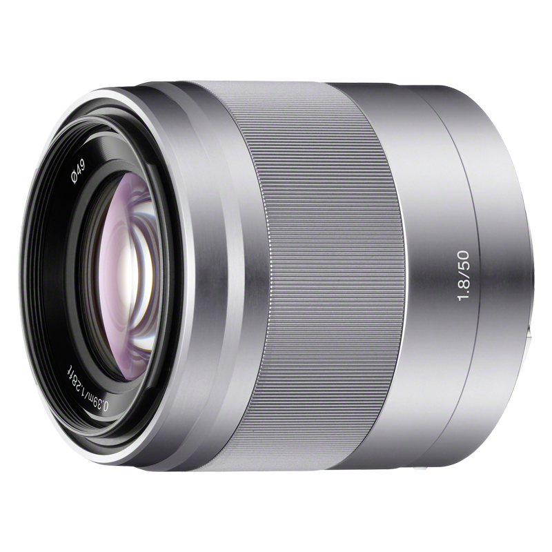 SONY E 50mm F1.8 OSS APS-C Prime Lens, SEL50F18, Silver