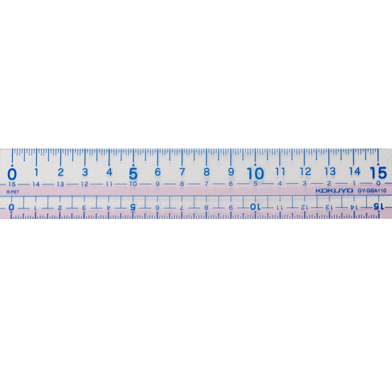 KOKUYO 15CM Straight Ruler for Students And Office Use, Transparent Graduated Ruler for College Entrance Exams, Bidirectional Measurement, Pink, GY-GBA110P