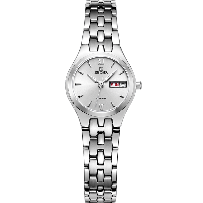 EBOHR Women's Watch, Master Series Elegant White Dial Steel Strap Quartz Ladies Watch, Birthday Mid-Autumn Festival Gift 50030224