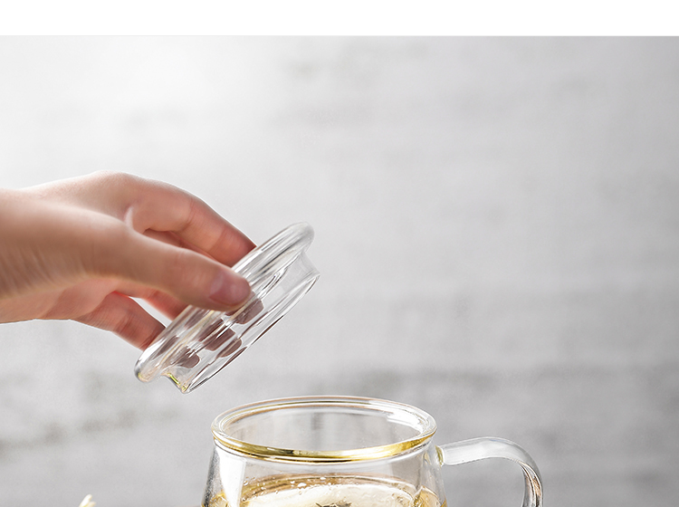 佳佰 办公室耐热透明过滤泡茶杯带盖水杯 过滤茶水分离杯绿茶杯...-京东