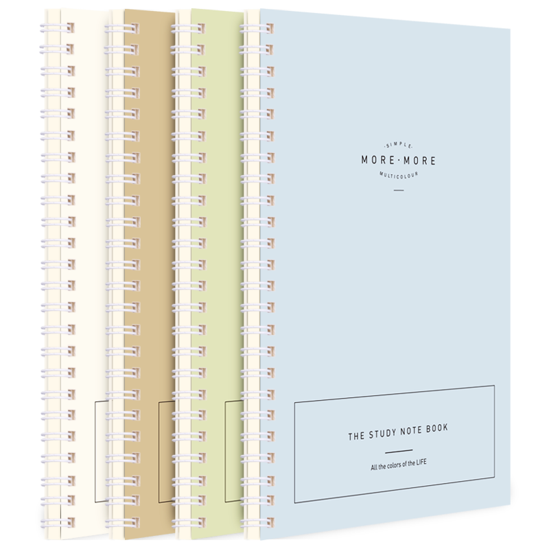 Deli 4 A5 Notebooks, 60 Sheets Leshu Series, Spiral-Bound Notebook, LA560