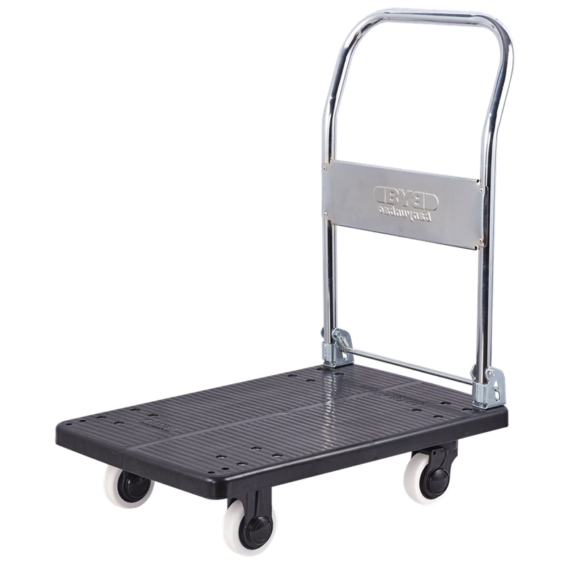 BYB Folding Platform Cart, Hand Truck, Trolley, Small Cart, Small Pull Cart, Cargo Truck, 72x46cm, Load Capacity 400 Jin, CQ-XH8