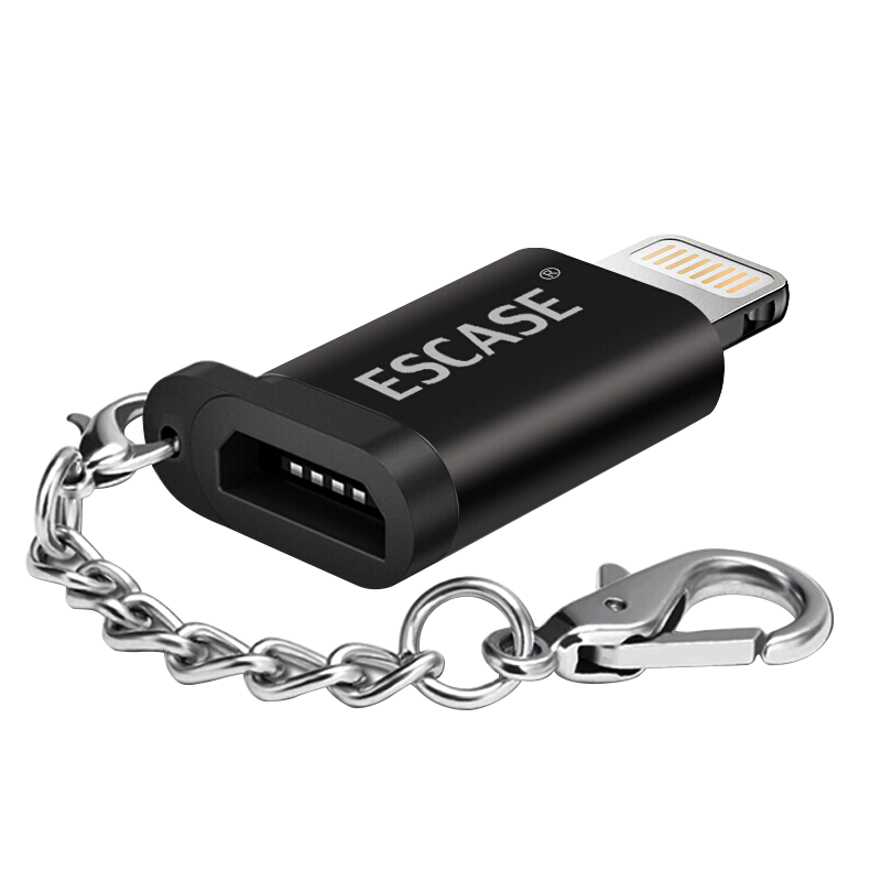 ESCASE Android to Apple Adapter Micro USB to Lightning Data Cable for IPhone 15/13/14/Pad Fast Charging Essential for Business Trips
