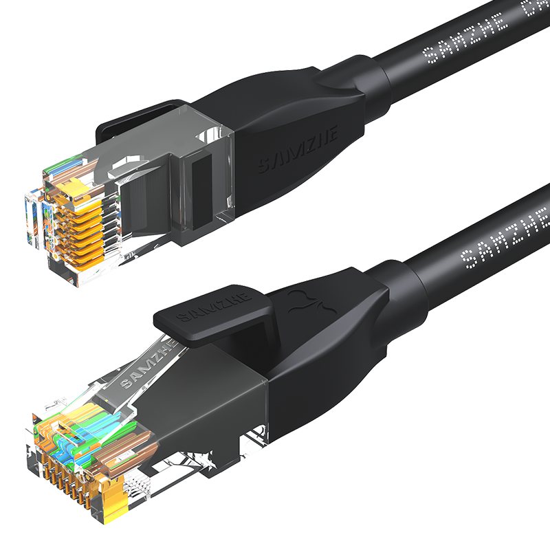 SAMZHE Cat6 Gigabit Pure Copper Ethernet Cable, Finished Product for Computer/Home/Broadband Network Connection, Black 15-Meter HCT150 Compatible with Routers