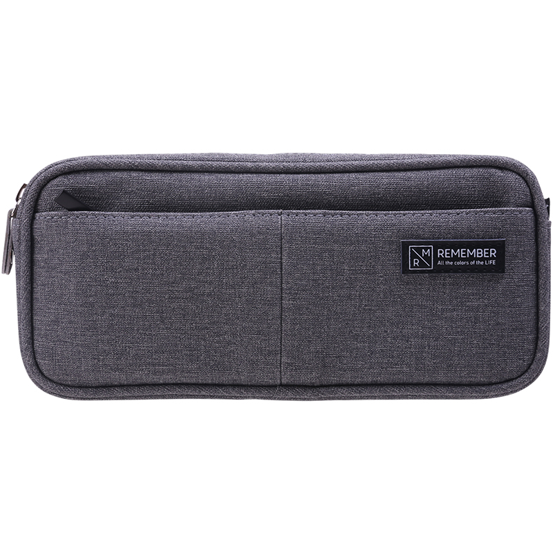 Deli Multi-Layer Large Capacity Pencil Case, Linen-Like Multifunctional Pencil Storage Bag/business Pouch, Student Stationery Box, Premium Gray Back-To Stationery Gift