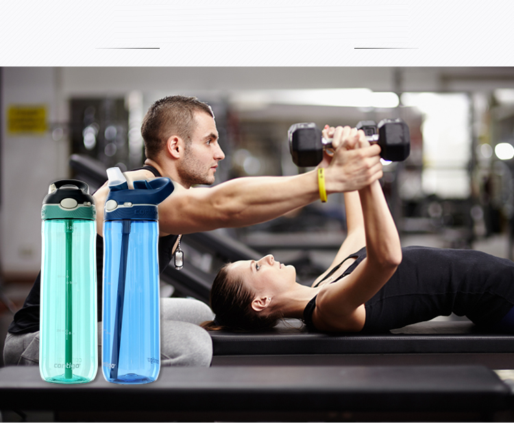 Contigo Single-Wall Sports Straw Bottle Summer Outdoor Large Capacity Sports Water Bottle 1000ml Wine Red HBC-ASH133 8