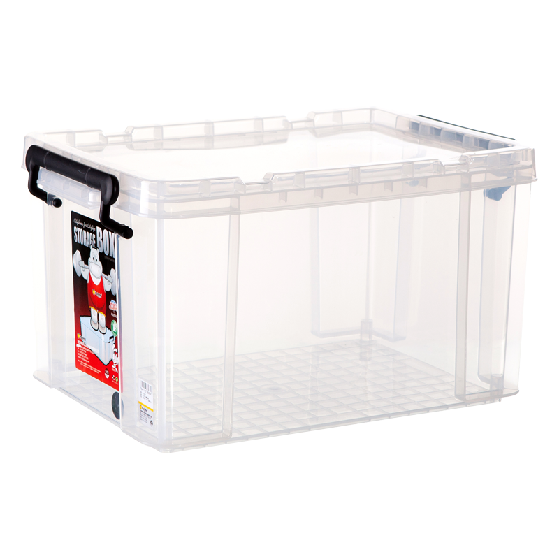 Xitianlong Right-Angled Storage Box, Thickened Plastic Clothes And Toy Moving Organizer, Extra Large Size, 30L Transparent, 1 Piece