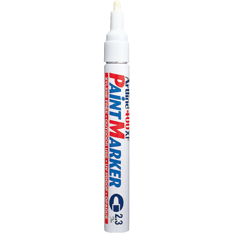 [Back to School Essential] Shachihata Artline Office Student Paint Pen Marker Pen Recording Signature Pen Large Head Pen Round Tip 2.3mm White EK-400XF