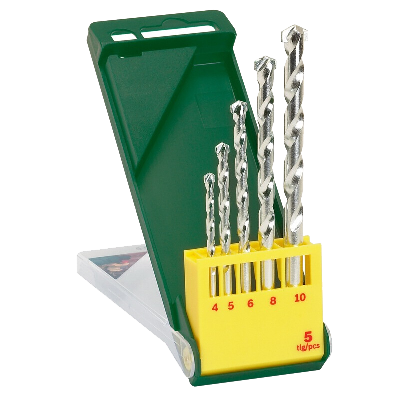 BOSCH Round Shank Impact Drill Masonry Drill Bit Set for Wall Drilling Compatible with Electric Drill (5 Pieces: 4/5/6/8/10mm)