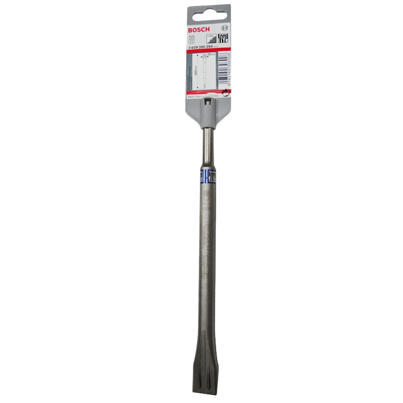 BOSCH Four-Groove Flat Chisel with Round Handle, Two-Groove Two-Slot Concrete Drill, Demolition and Slotting Chisel (1 Piece) 250mm