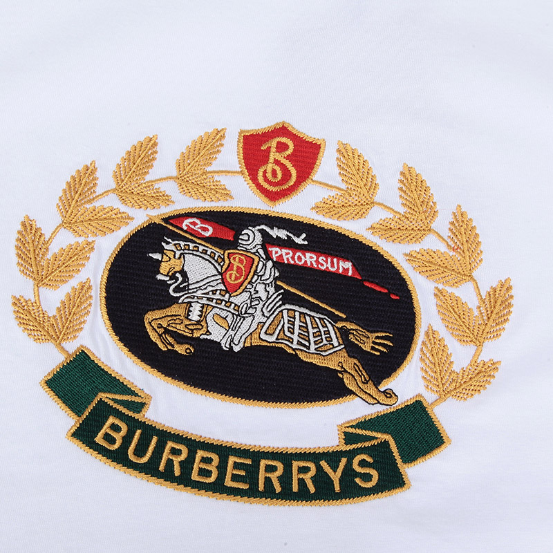 博柏利burberry男款棉质圆领短袖t恤白色logo图案80029531xxl码