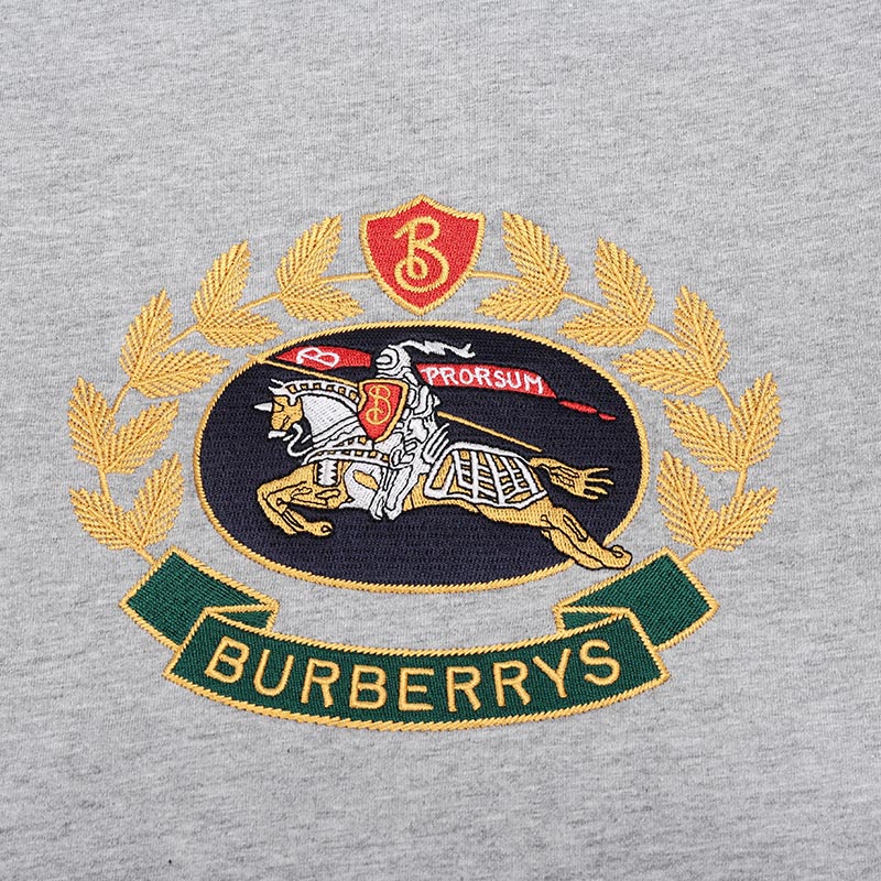 burberry 巴宝莉 男款浅麻灰典藏绣标棉质圆领短袖t恤 80029521 xxl码