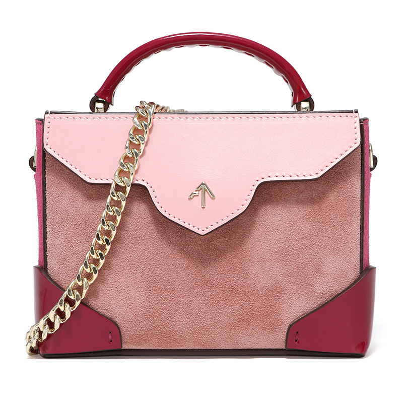 manu atelier 女士芥末黄粉色牛皮时尚手拎单肩包 2017410 yellow&