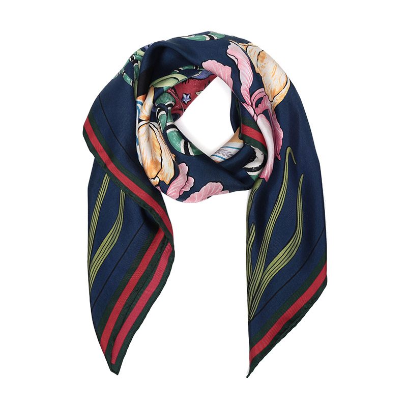 gucci 古驰 女士蓝色印花图案桑蚕丝丝巾围巾 464692 3g001 4266