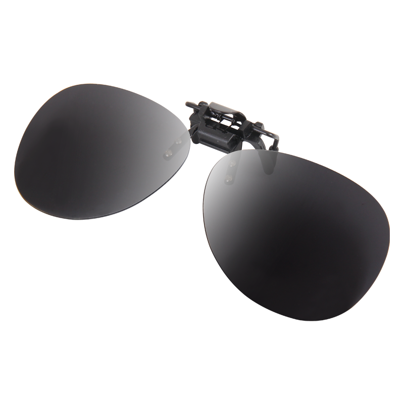 Quxing Polarized Clip-On Sunglasses, UV Protection Car Driving Sunglasses, Compatible with Nearsighted Glasses, Can Be Flipped Up to Form A Frog-Shaped Mirror