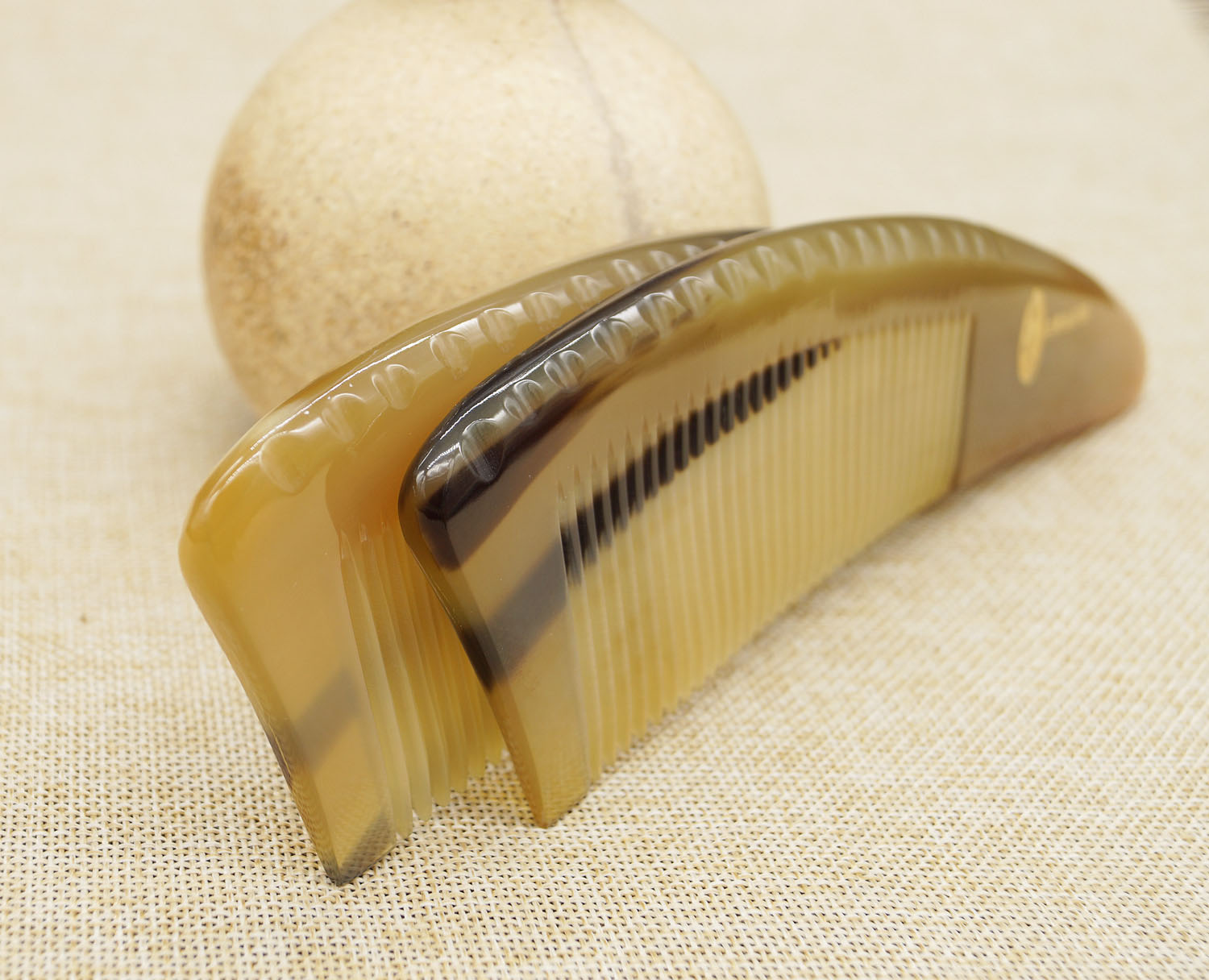 梳香世家 七夕情人节礼物白水牛角梳子女大号 生日礼物送家人送爱人