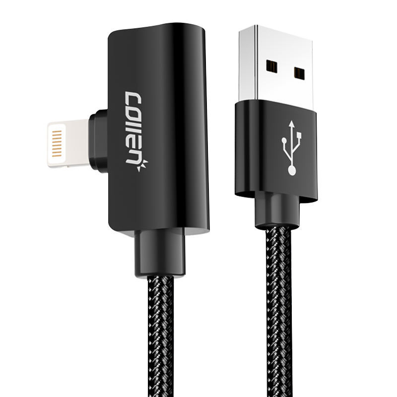 collen 苹果弯头数据线听歌充电二合一音频转换头  抖音吃鸡神器苹果数据线适用于iPhone7/7P/8/8P/x  星空黑