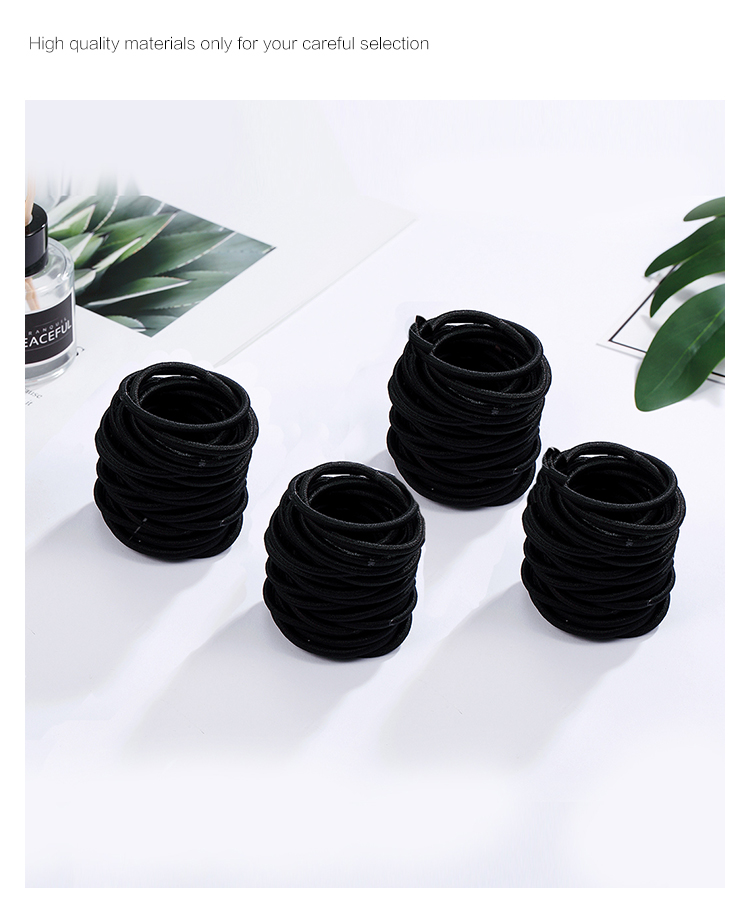 CHIMERA Large Bold Black Hair Ties, 100 Pieces, Durable High-Elasticity Rubber Bands, Basic Hair Ties for Ponytails And Updos 5