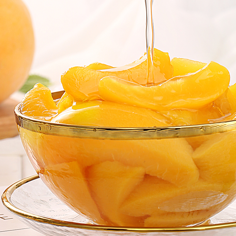 百草味  水果黄桃罐头糖水童年零食休闲小吃 黄桃罐头果捞312g/罐