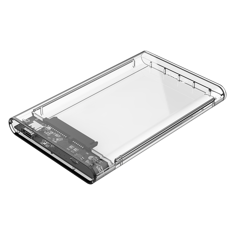 ORICO Type-C External Hard Drive Enclosure, 2.5-Inch USB3.1 Gen2/10Gbps, for Laptops And Desktops, SSD And Mechanical HDD, Fully Transparent, 2139C3-G2