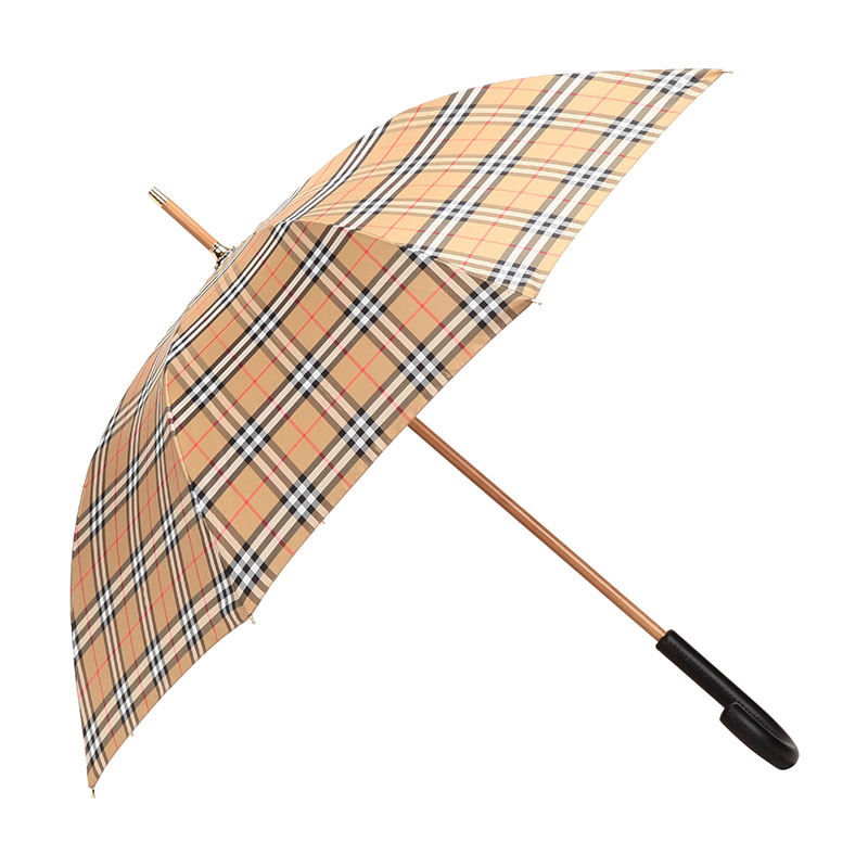 burberry 巴宝莉 女款古典黄色黑色vintage格纹聚酯纤维长柄雨伞